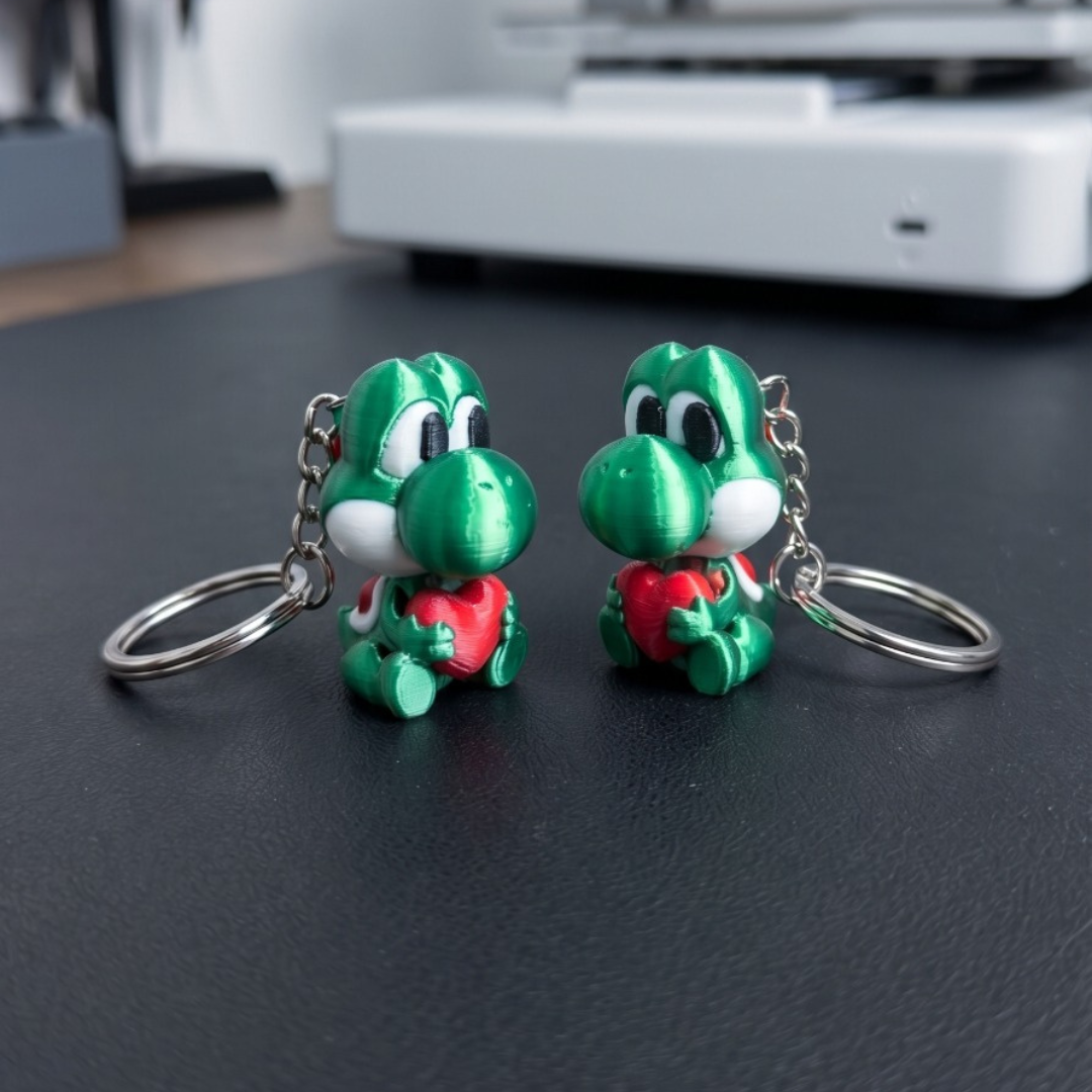 Chaveiro Yoshi com Coração Kit com 5