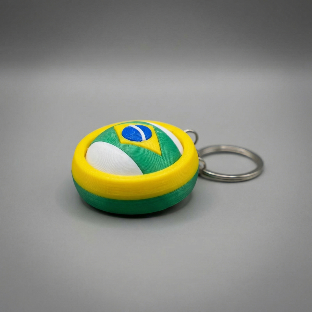 Chaveiro Giratório Bola de Futebol Bandeira do Brasil