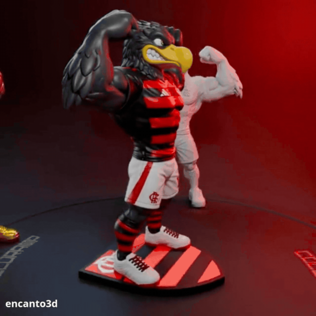 Mascote Urubu do Flamengo Estátua Decorativa 26 cm