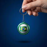 Chaveiro Giratório Bola de Futebol Bandeira do Brasil