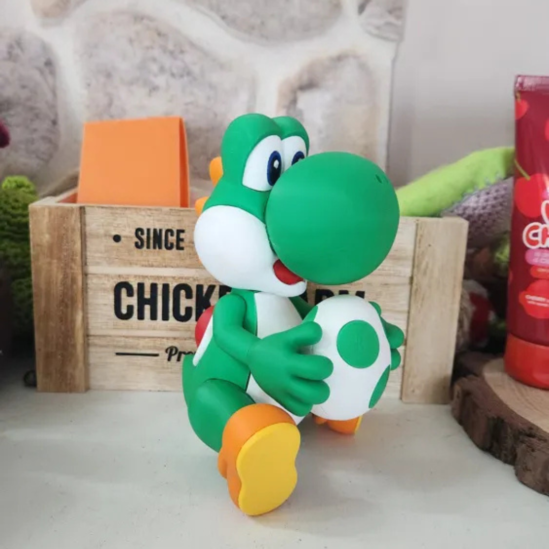 Action Figure Yoshi Baby Segurando Ovo 13 cm