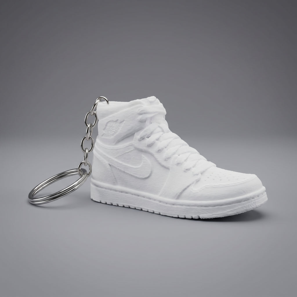 Chaveiro Tênis Sneaker 3D Branco com Argola – Encanto 3D