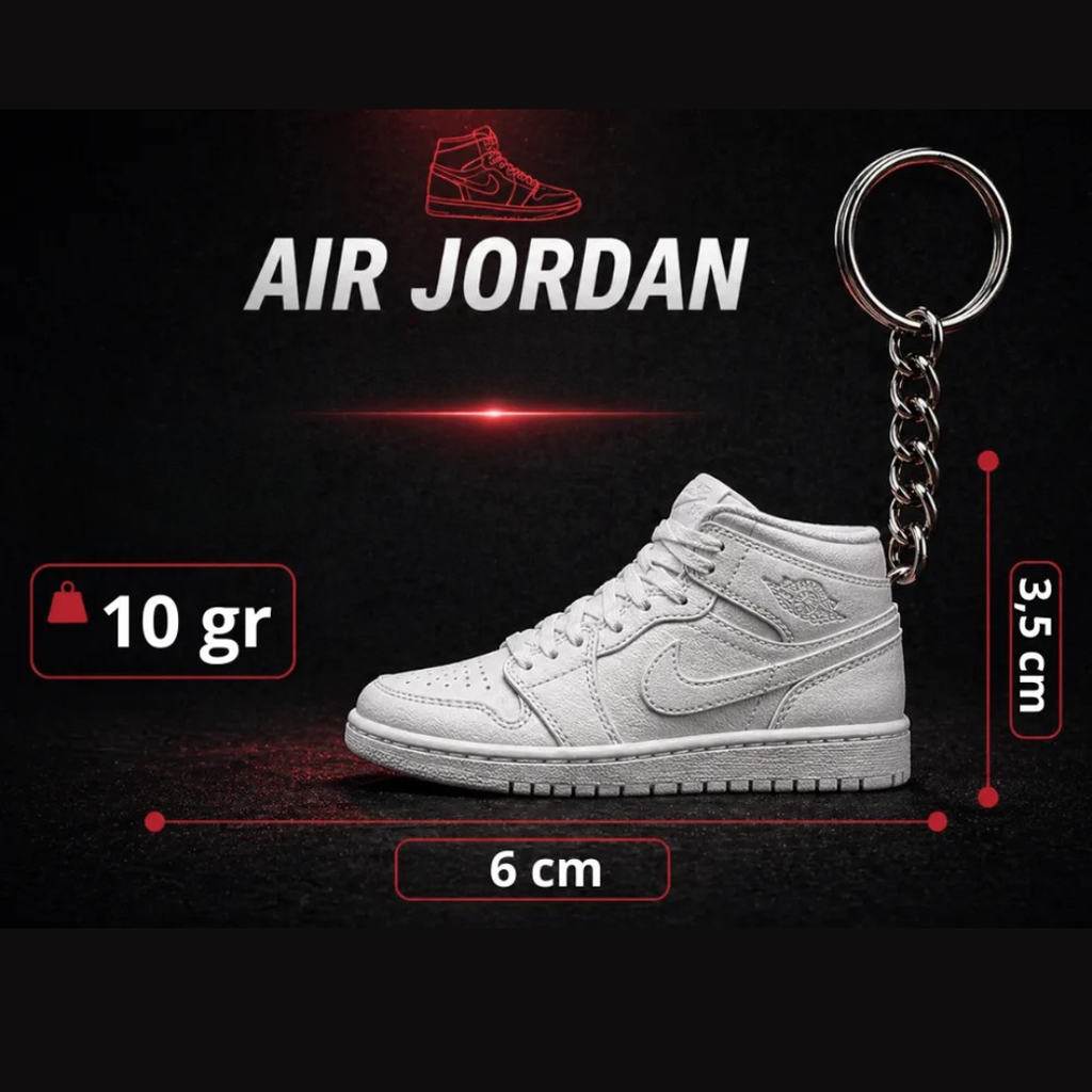 Chaveiro Tênis Sneaker 3D Branco com Argola – Encanto 3D