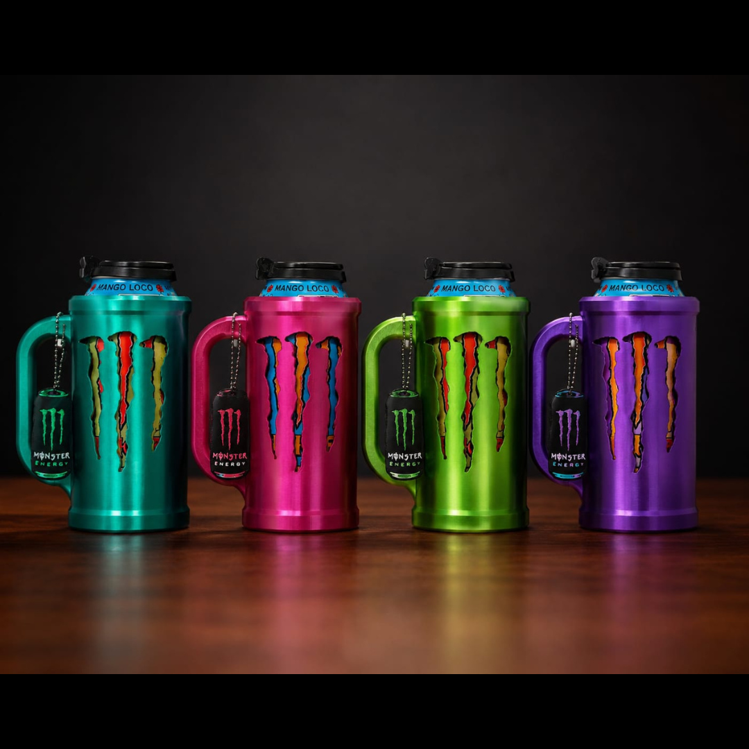 Porta Lata Monster Personalizado + Tampa + Chaveiro Abridor