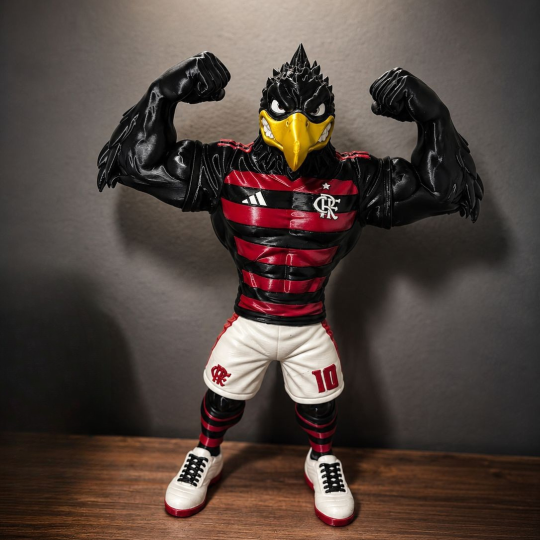 Mascote Urubu do Flamengo Estátua Decorativa 26 cm