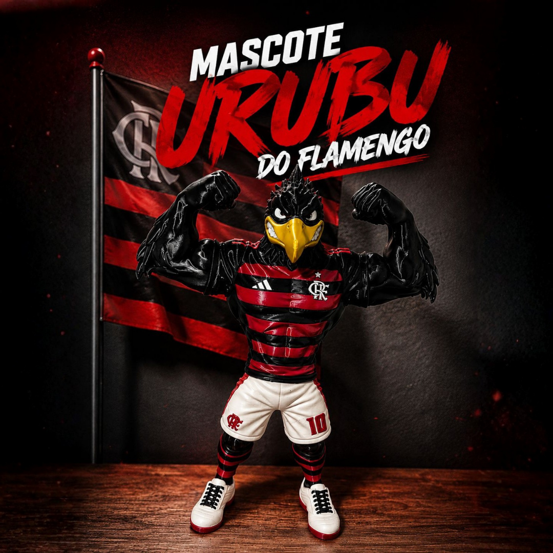 Mascote Urubu do Flamengo Estátua Decorativa 26 cm