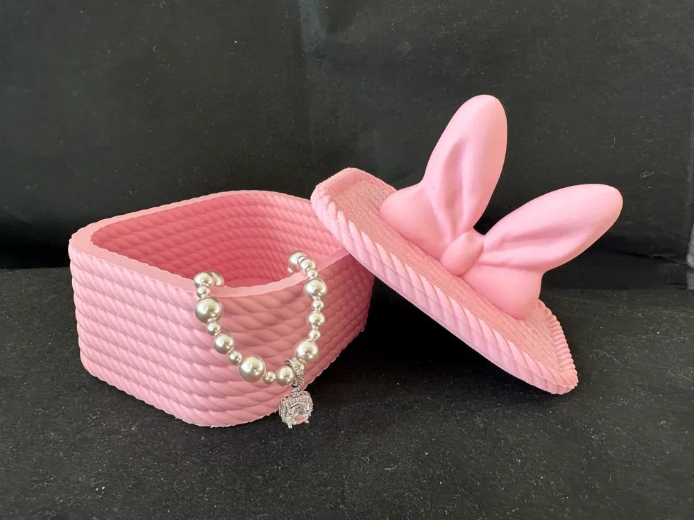 Porta Joias Caixinha Minnie Laço Rosa 3D