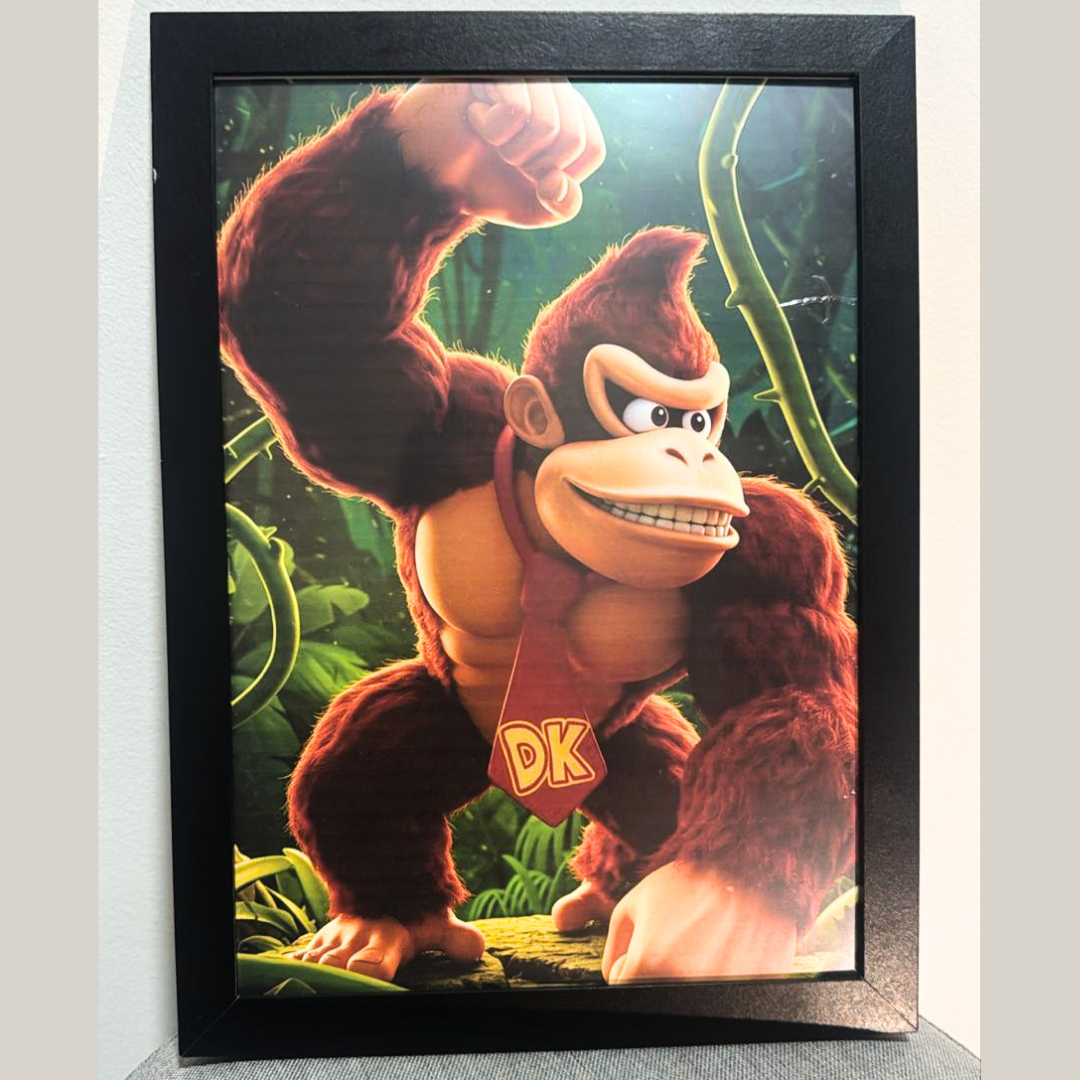 Quadro Decorativo Gorila Aventureiro A4 – Encanto 3D