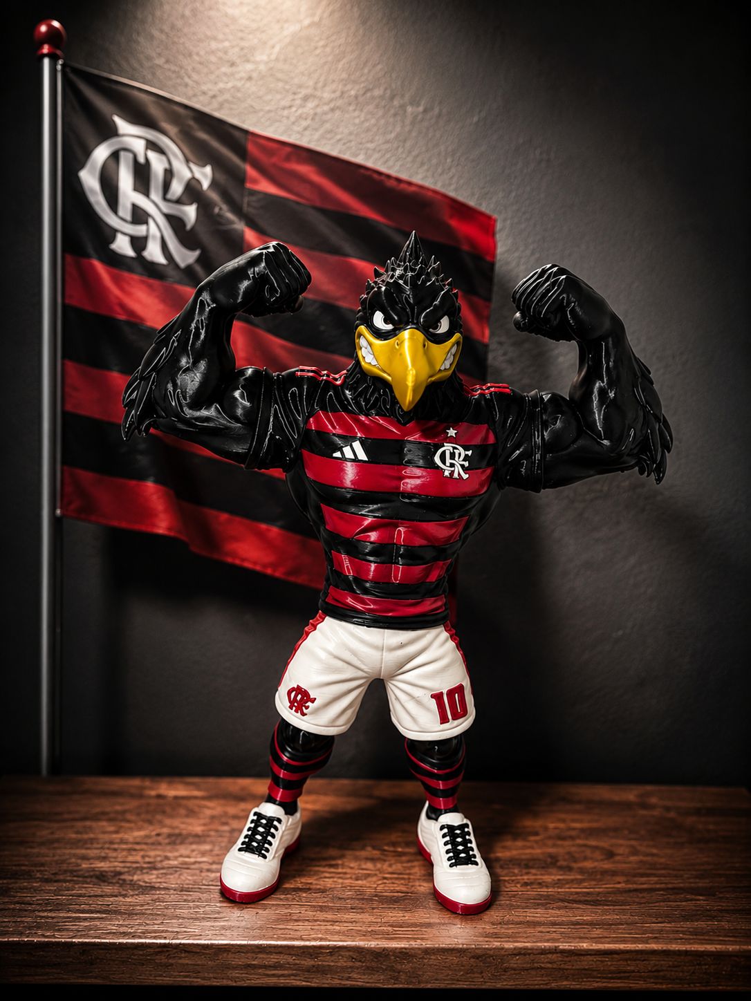 Mascote Urubu do Flamengo Estátua Decorativa 26 cm