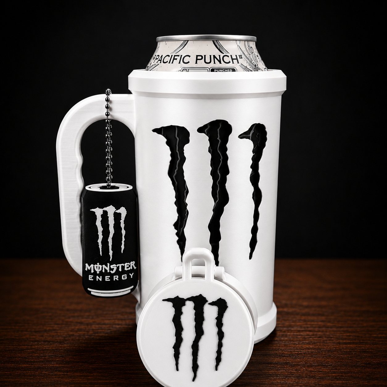 Porta Lata Monster Personalizado + Tampa + Chaveiro Abridor