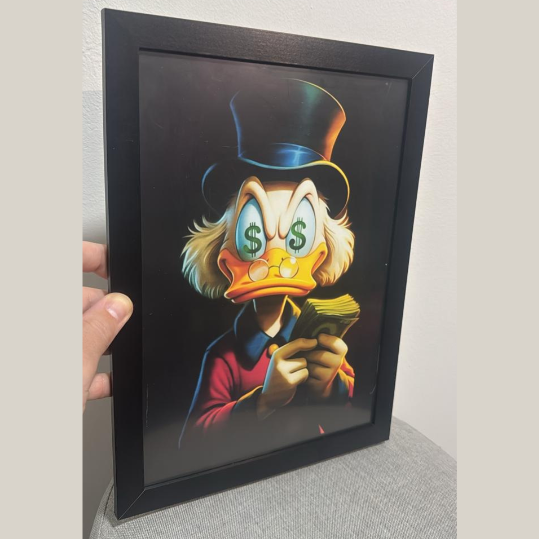 Quadro Decorativo Pato Magnata A4 – Encanto 3D